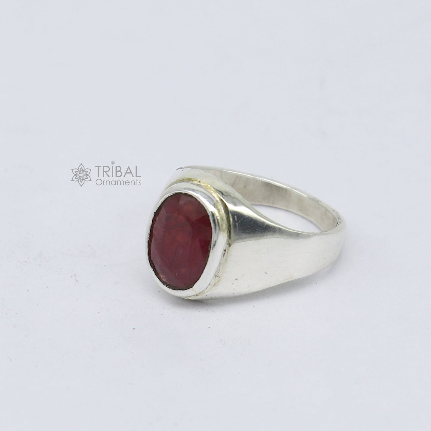 Authentic real 6 carat ruby (manak) stone 925 sterling silver handmade ring band for both men's and girl's, best Astro ring sr378 - TRIBAL ORNAMENTS