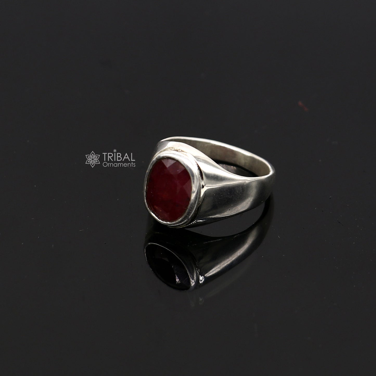 Authentic real 6 carat ruby (manak) stone 925 sterling silver handmade ring band for both men's and girl's, best Astro ring sr378 - TRIBAL ORNAMENTS