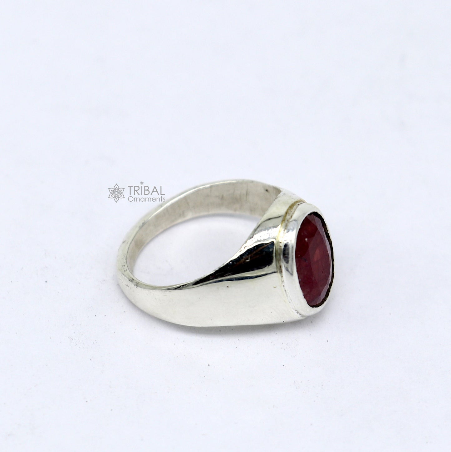 Authentic real 6 carat ruby (manak) stone 925 sterling silver handmade ring band for both men's and girl's, best Astro ring sr378 - TRIBAL ORNAMENTS