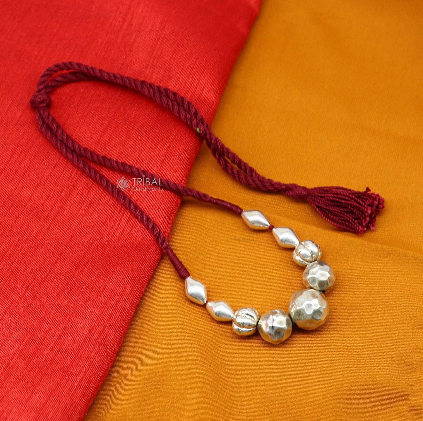 925 sterling silver vintage stylish beaded necklace, excellent brides gifting fashion wedding ethnic choker necklace tribal jewelry set640 - TRIBAL ORNAMENTS