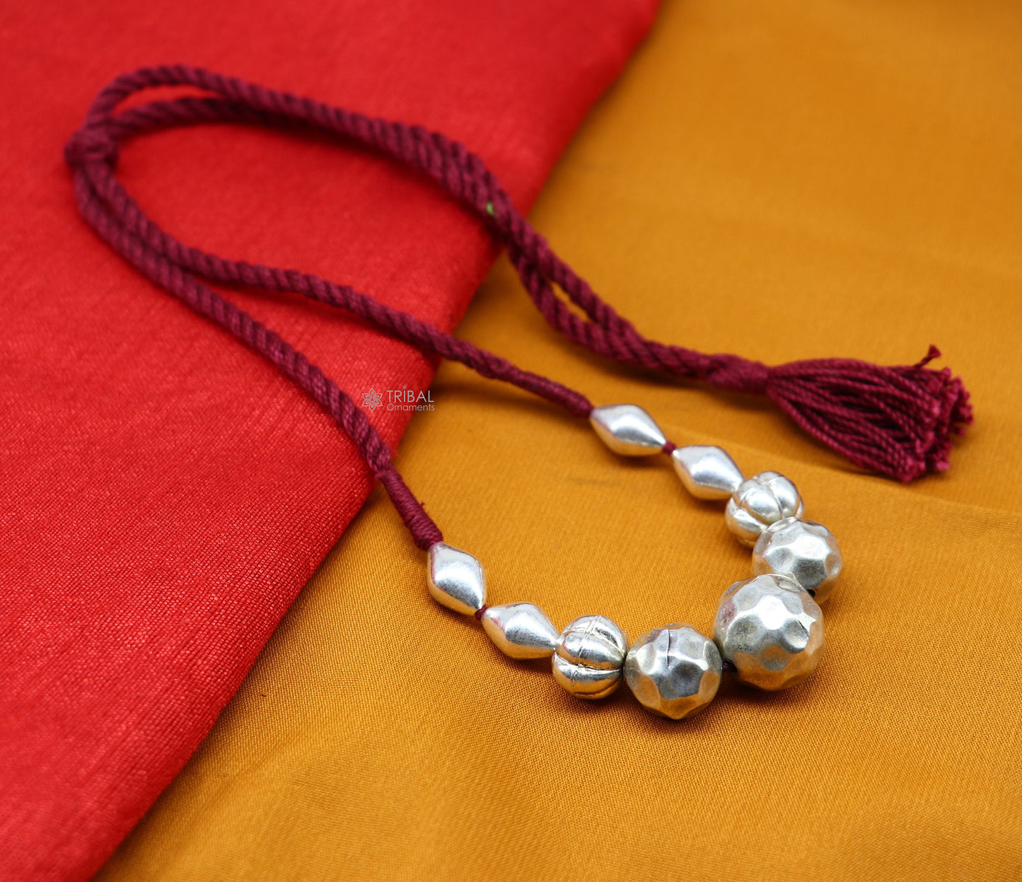 925 sterling silver vintage stylish beaded necklace, excellent brides gifting fashion wedding ethnic choker necklace tribal jewelry set640 - TRIBAL ORNAMENTS