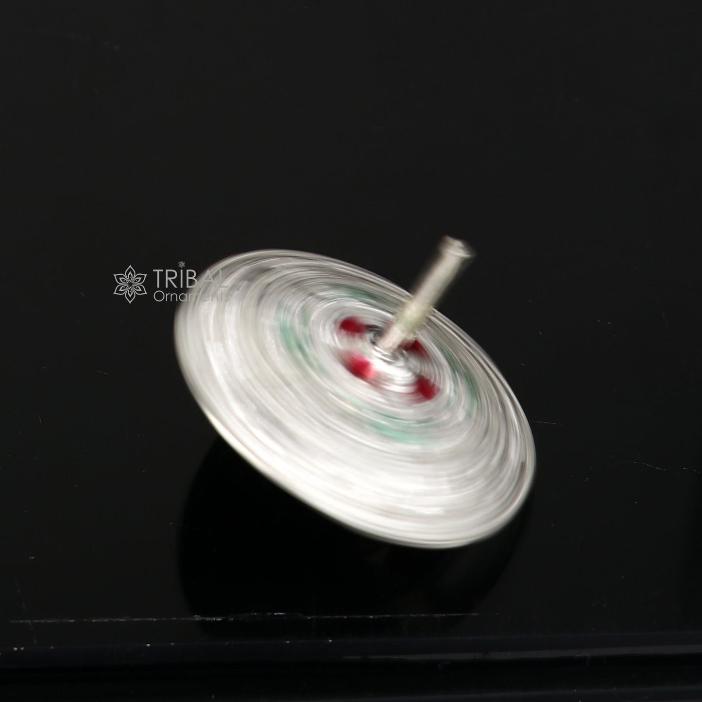 925 sterling silver handmade enamel work Firki or Lattu toy , best silver toy for your baby Krishna idols, best silver article india su1154 - TRIBAL ORNAMENTS