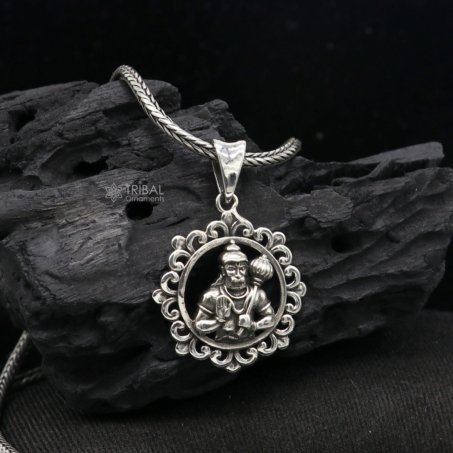 925 sterling silver handmade Hindu idol God Lord hanuman pendant, amazing divine lord bajarangbali pendant unisex gifting jewelry NSP688 - TRIBAL ORNAMENTS