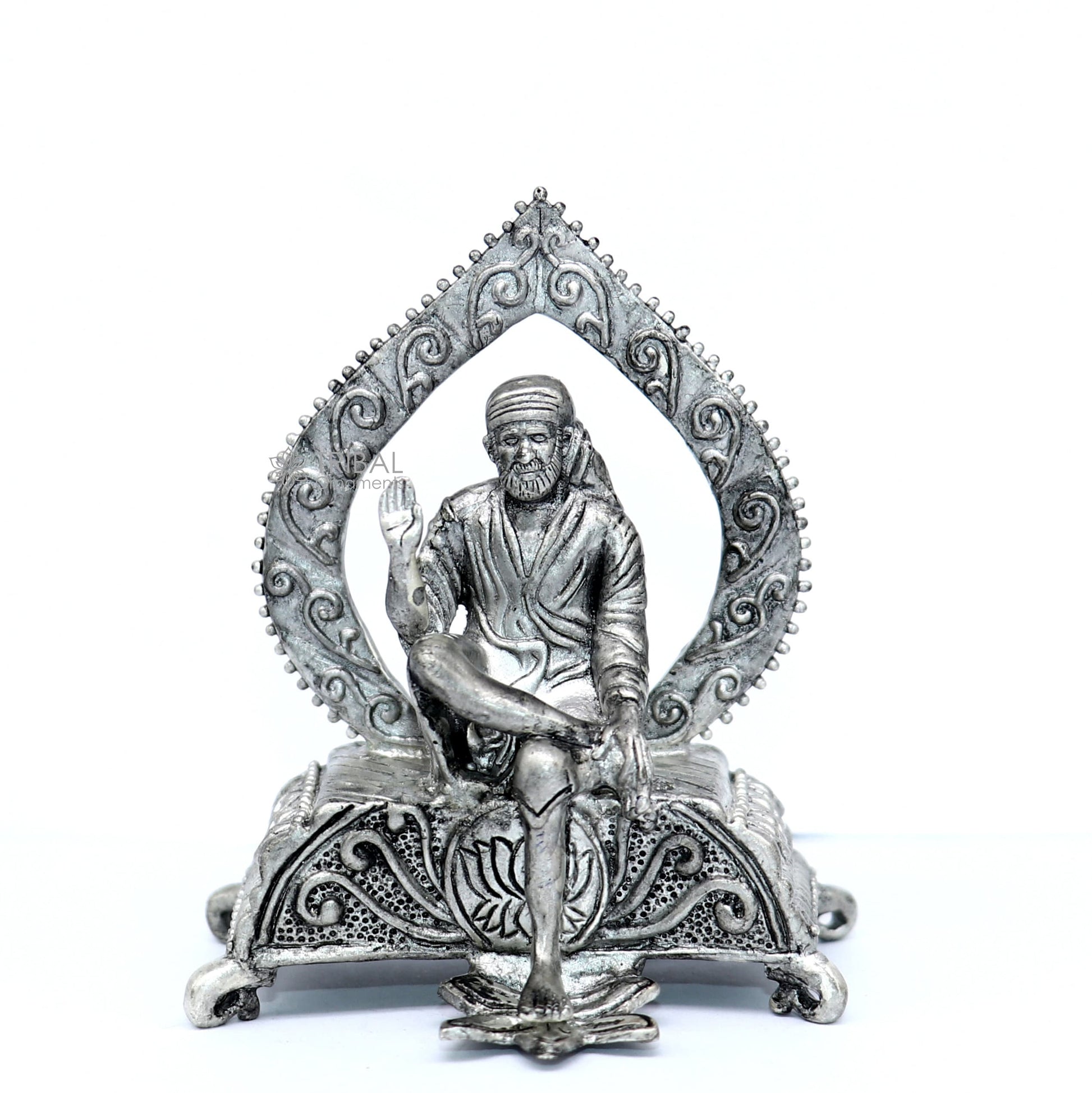 925 sterling silver handmade Divine idol deity Sai Baba mini temple statue murti Statue Sculpture figurine puja article gifting art654 - TRIBAL ORNAMENTS