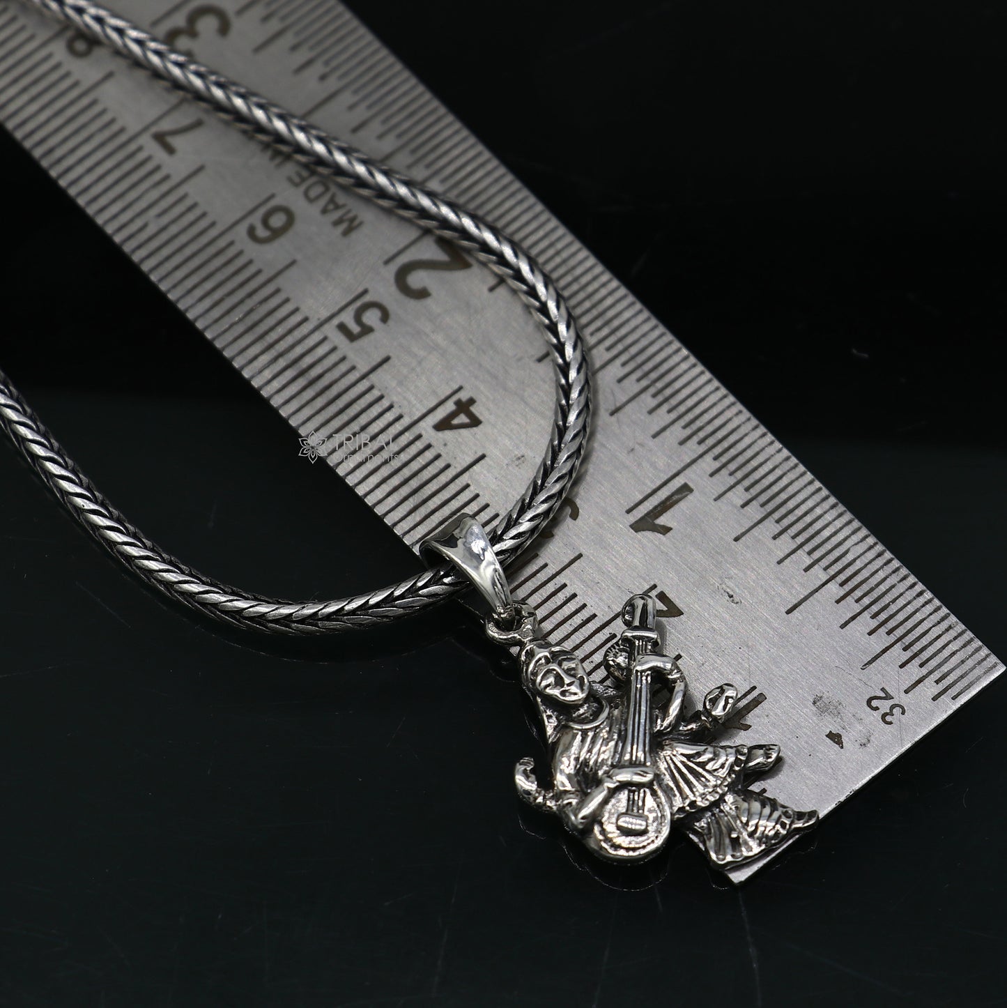 925 sterling silver handmade goddess sarashwati or saraswati maa pendant, best student pendant for pray nsp695 - TRIBAL ORNAMENTS