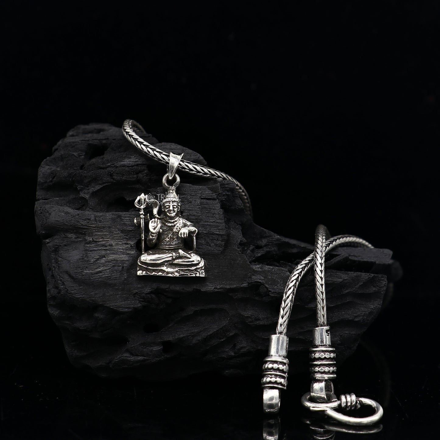 925 sterling silver Divine lord shiva pendant, excellent vintage designer silver handmade holy blessing pendant jewelry nsp696 - TRIBAL ORNAMENTS