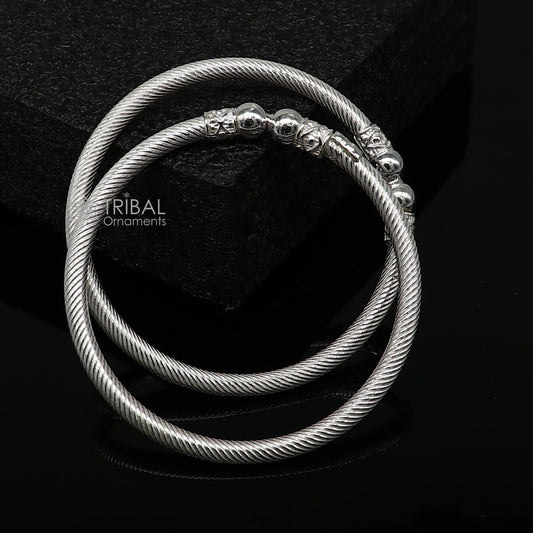 925 sterling silver plain shiny bright bangle bracelet kada, excellent personalized gifting stylish fancy bangle men's or girls nba381 - TRIBAL ORNAMENTS