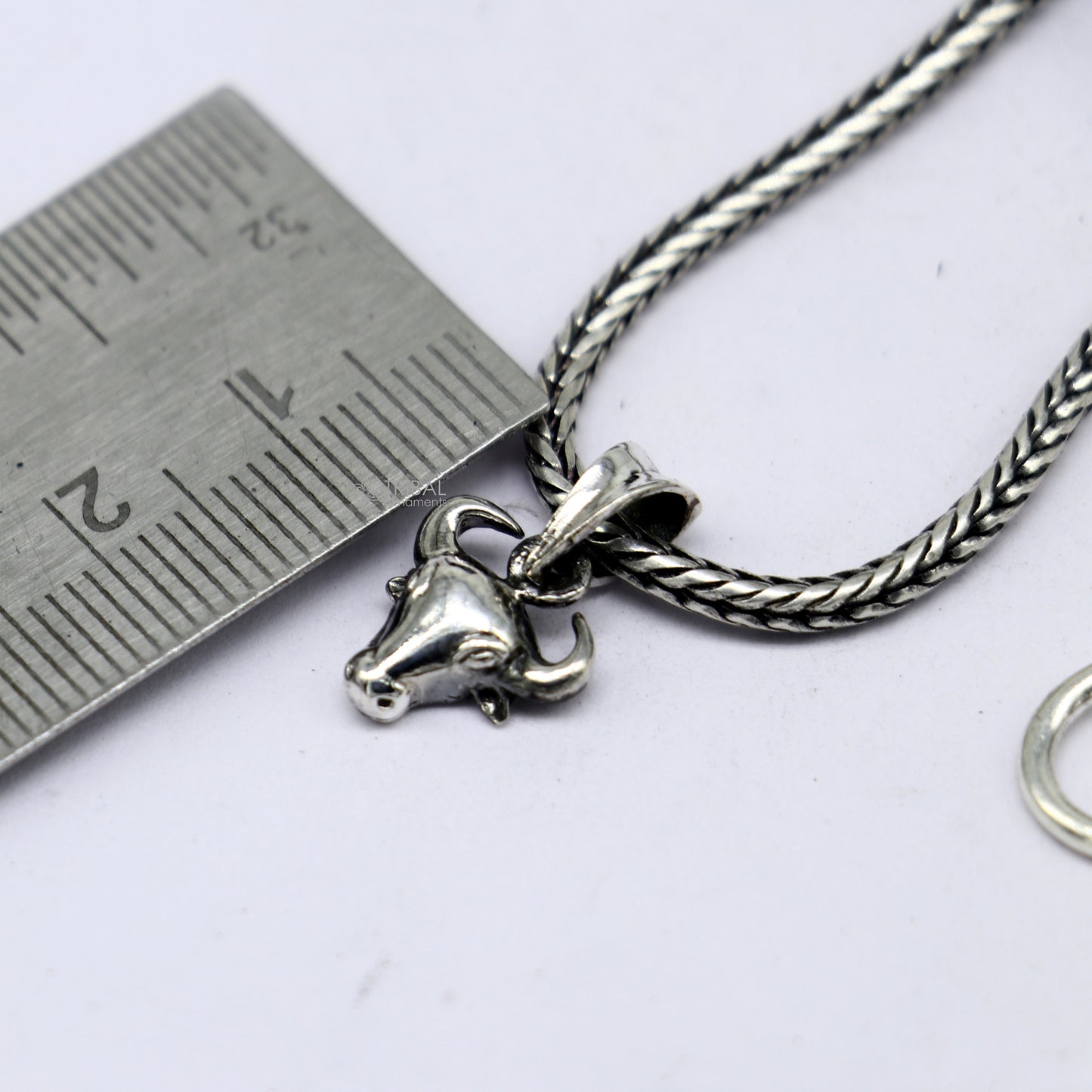 925 pure silver divine BULL face pendant best gifting pendant, wheat chain necklace locket best gifting delicate unisex jewelry nsp734 - TRIBAL ORNAMENTS