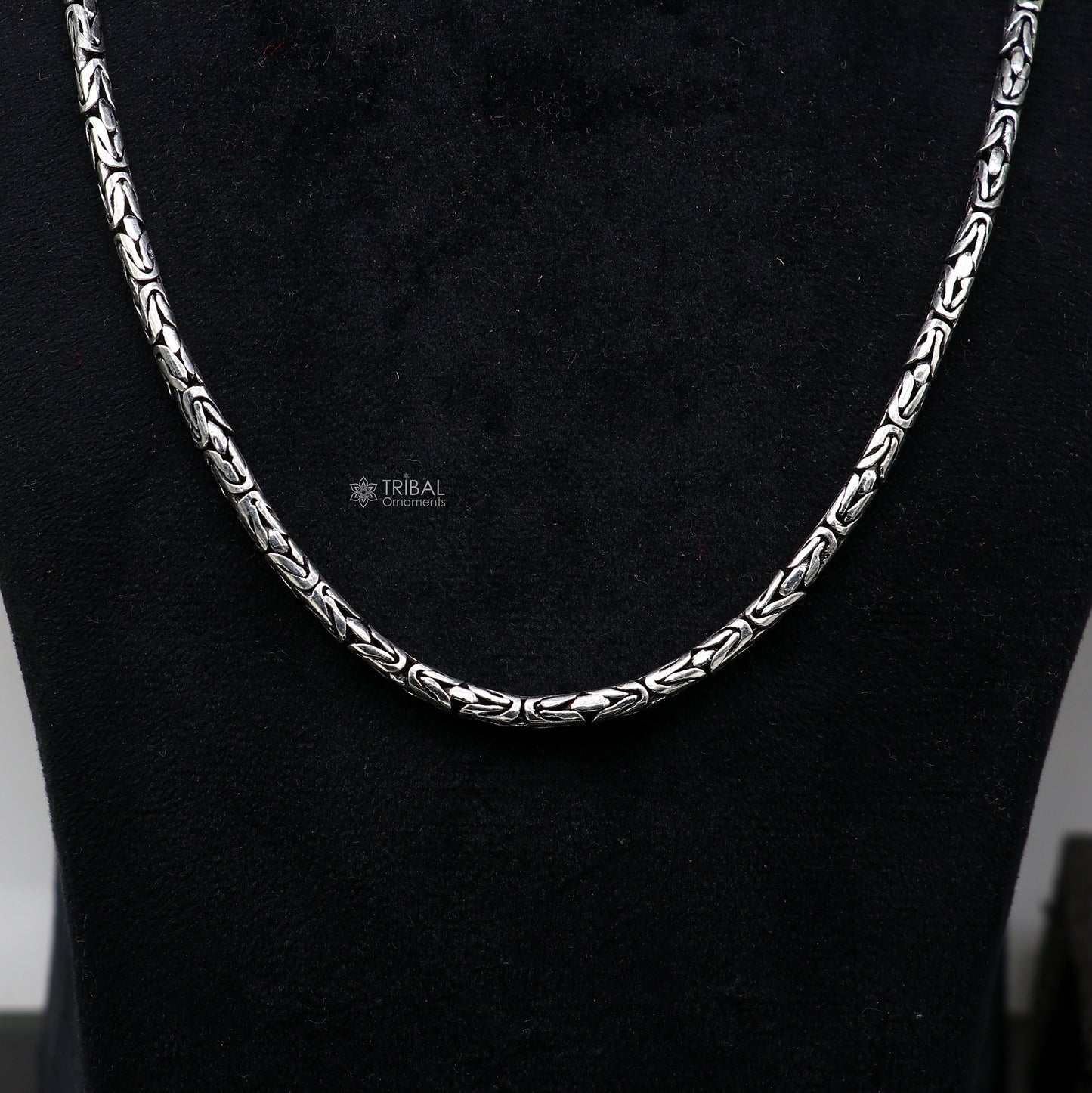 4mm 925 sterling silver handmade solid vintage byzantine design chain heavy  necklace, amazing luxury royal gifting designer jewelry ch563 - TRIBAL ORNAMENTS