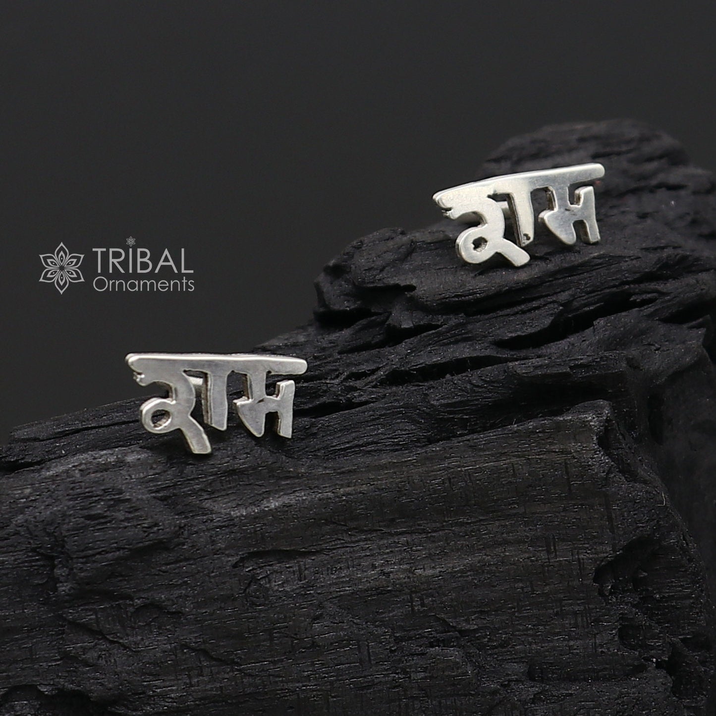 925 Sterling silver handmade Indian god lord Rama stud earring solid silver unisex jewelry from rajasthan india s1210 - TRIBAL ORNAMENTS