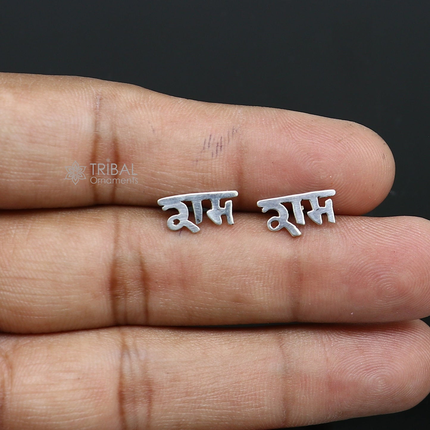925 Sterling silver handmade Indian god lord Rama stud earring solid silver unisex jewelry from rajasthan india s1210 - TRIBAL ORNAMENTS