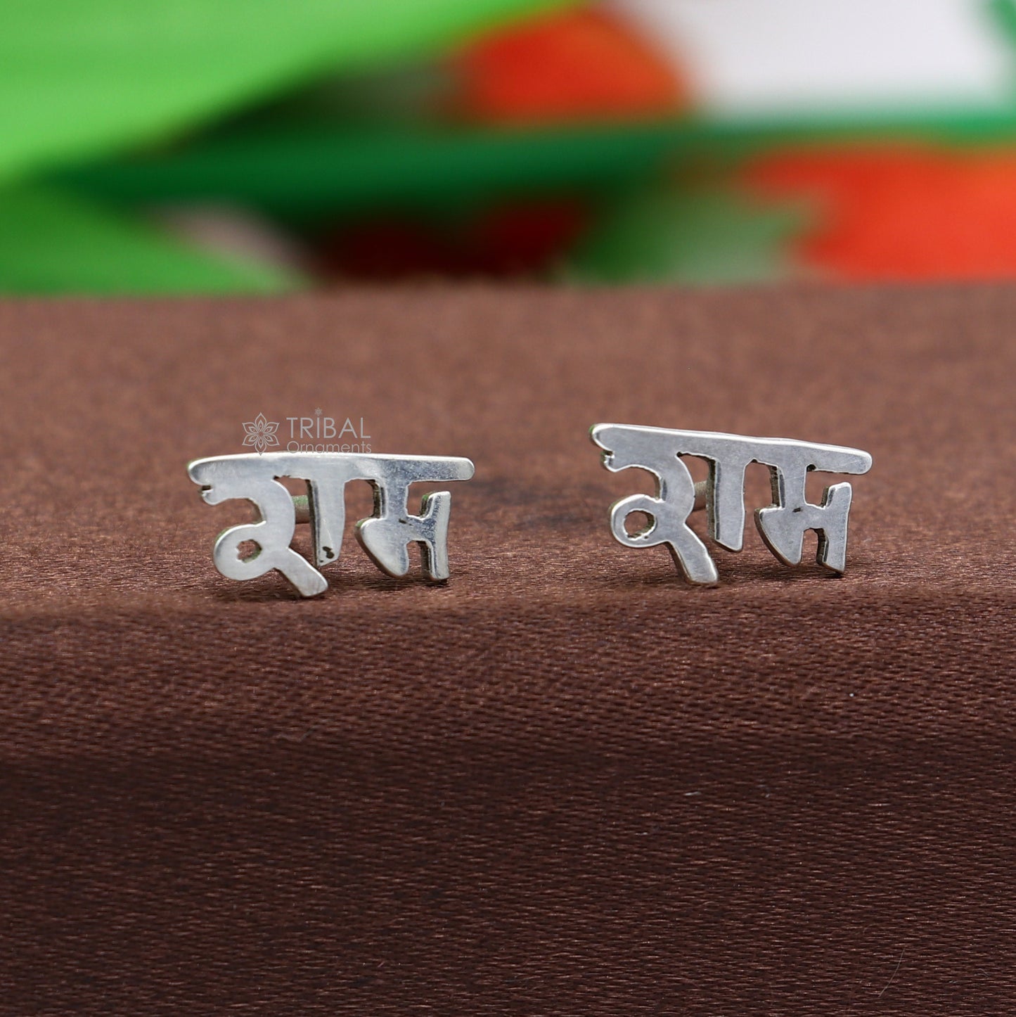 925 Sterling silver handmade Indian god lord Rama stud earring solid silver unisex jewelry from rajasthan india s1210 - TRIBAL ORNAMENTS