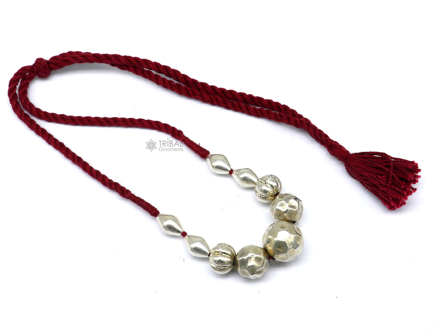 925 sterling silver vintage stylish beaded necklace, excellent brides gifting fashion wedding ethnic choker necklace tribal jewelry set640 - TRIBAL ORNAMENTS
