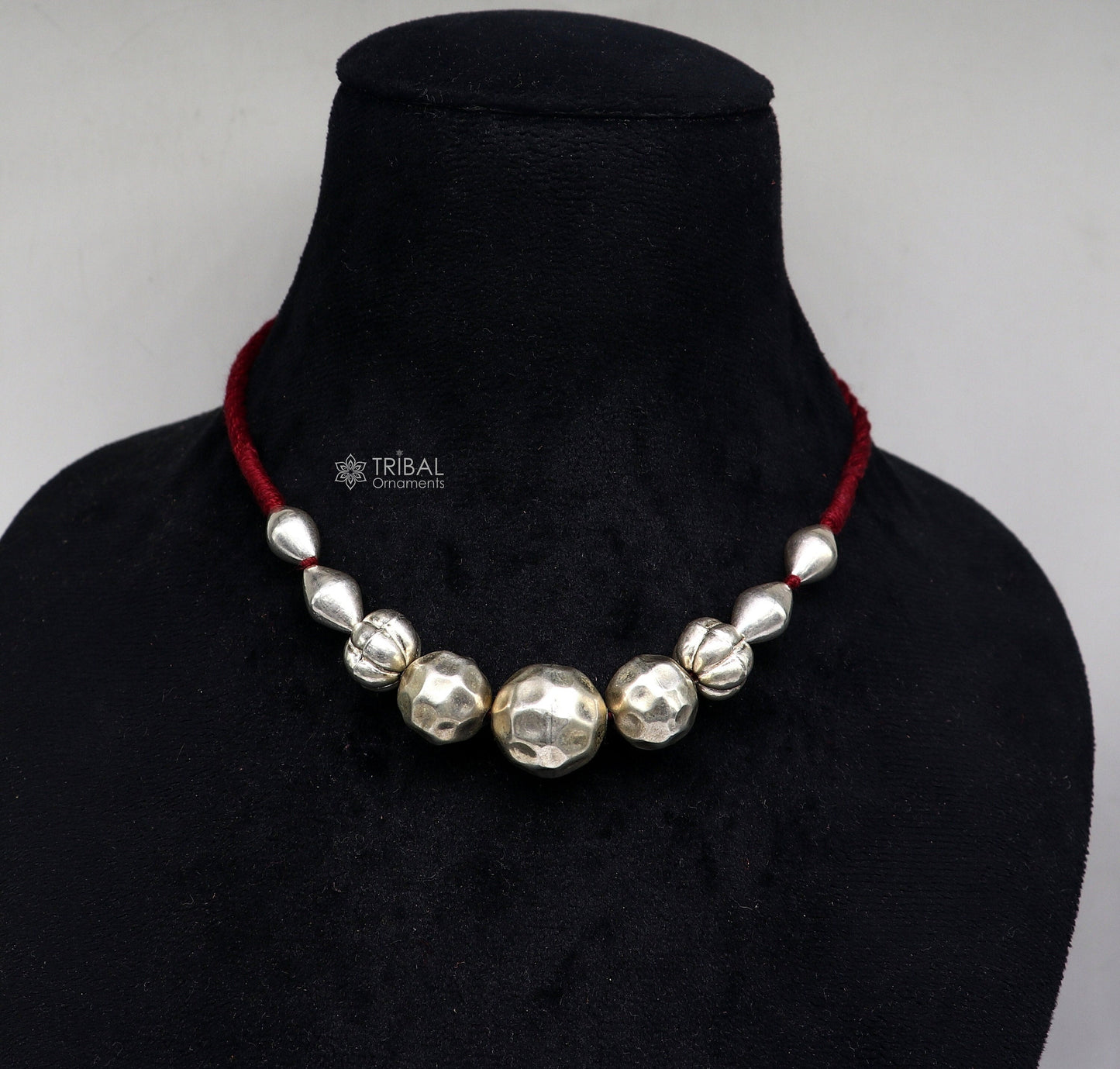 925 sterling silver vintage stylish beaded necklace, excellent brides gifting fashion wedding ethnic choker necklace tribal jewelry set640 - TRIBAL ORNAMENTS