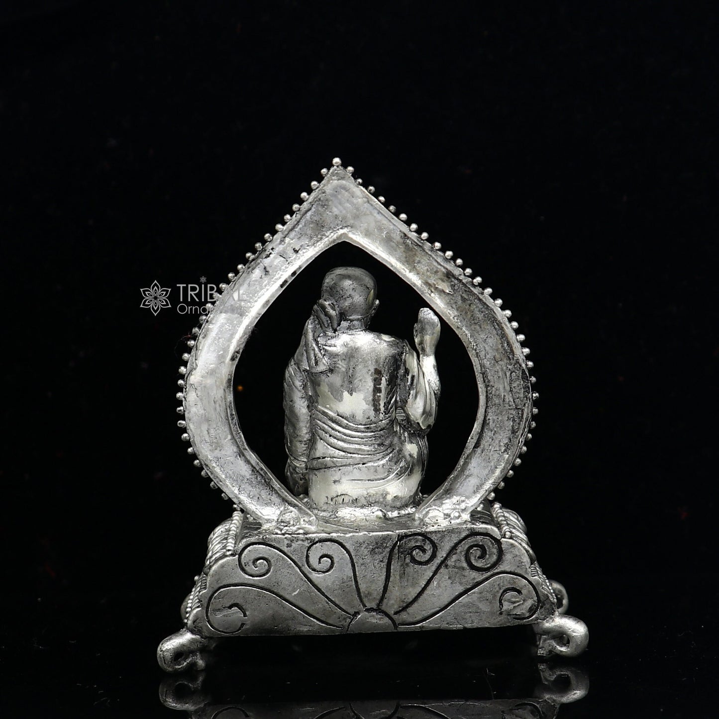 925 sterling silver handmade Divine idol deity Sai Baba mini temple statue murti Statue Sculpture figurine puja article gifting art654 - TRIBAL ORNAMENTS