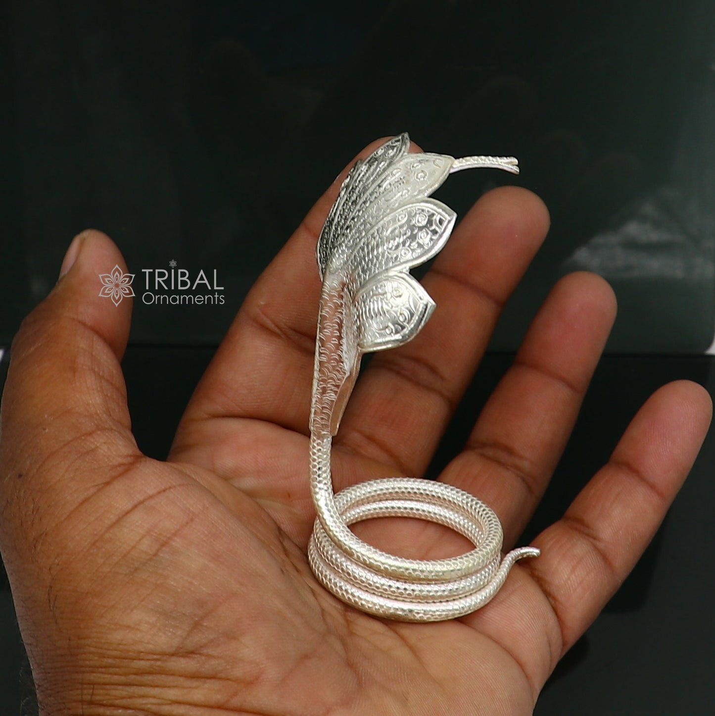 925 sterling silver solid divine panchmukhi Sheshnag, wonderful shiva snake amazing puja articles or utensils for home or temple su1164 - TRIBAL ORNAMENTS