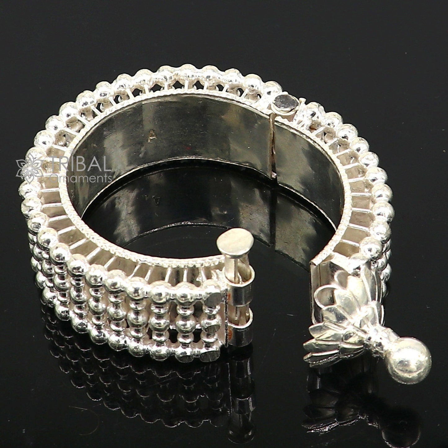 Indian Traditional cultural design trendy 925 sterling silver handmade cuff kada bracelet amazing vintage design brides bangle cuff185 - TRIBAL ORNAMENTS