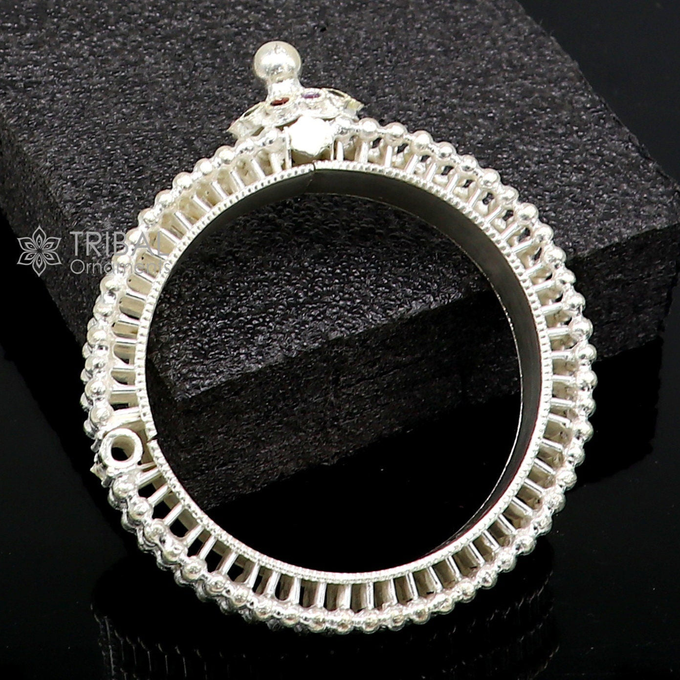 Indian Traditional cultural design trendy 925 sterling silver handmade cuff kada bracelet amazing vintage design brides bangle cuff186 - TRIBAL ORNAMENTS