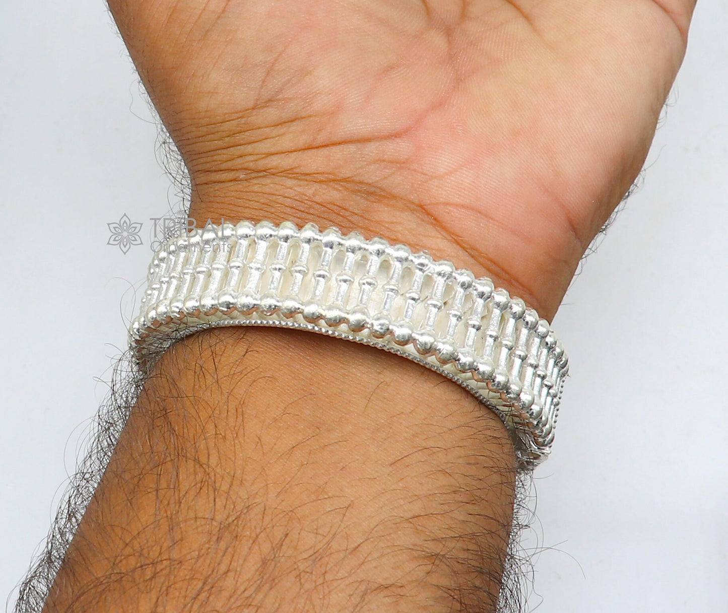 Indian Traditional cultural design trendy 925 sterling silver handmade cuff kada bracelet amazing vintage design brides bangle cuff186 - TRIBAL ORNAMENTS