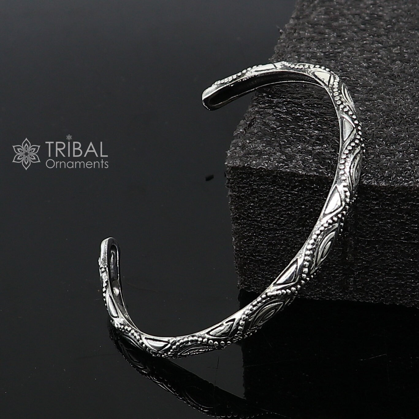 925 sterling silver handmade amazing stylish adjustable customized modern trendy cuff kada bracelet for girl's jewelry CUFF176 - TRIBAL ORNAMENTS