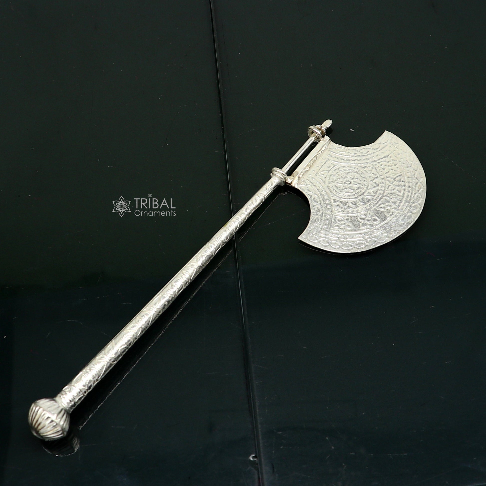 925 sterling silver pankhi, floral design small fan or pankhi for god puja, best gifting laddu gopala krishna, silver hand driven fan su1174 - TRIBAL ORNAMENTS