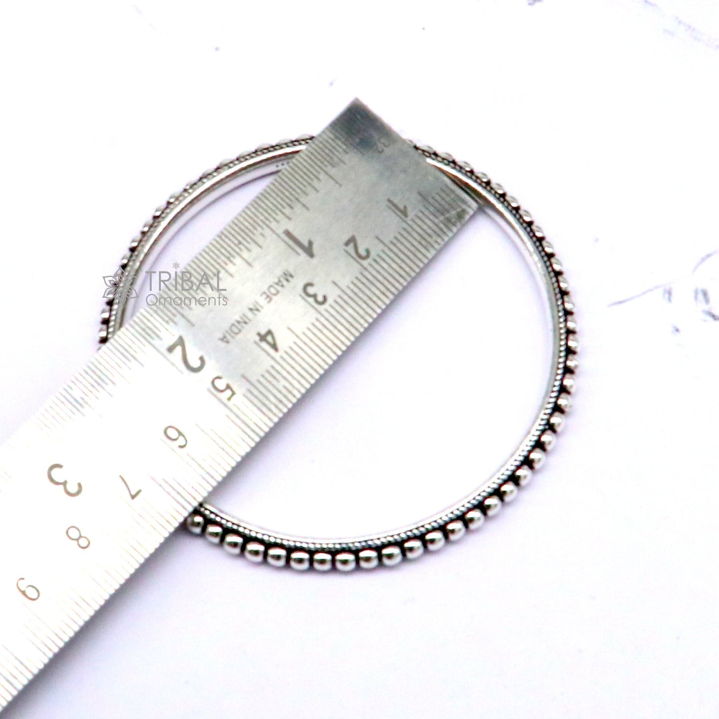 Cultural trendy 925 sterling silver handmade gorgeous bangle bracelet with excellent silver ball work tribal wedding fancy jewelry nba398 - TRIBAL ORNAMENTS