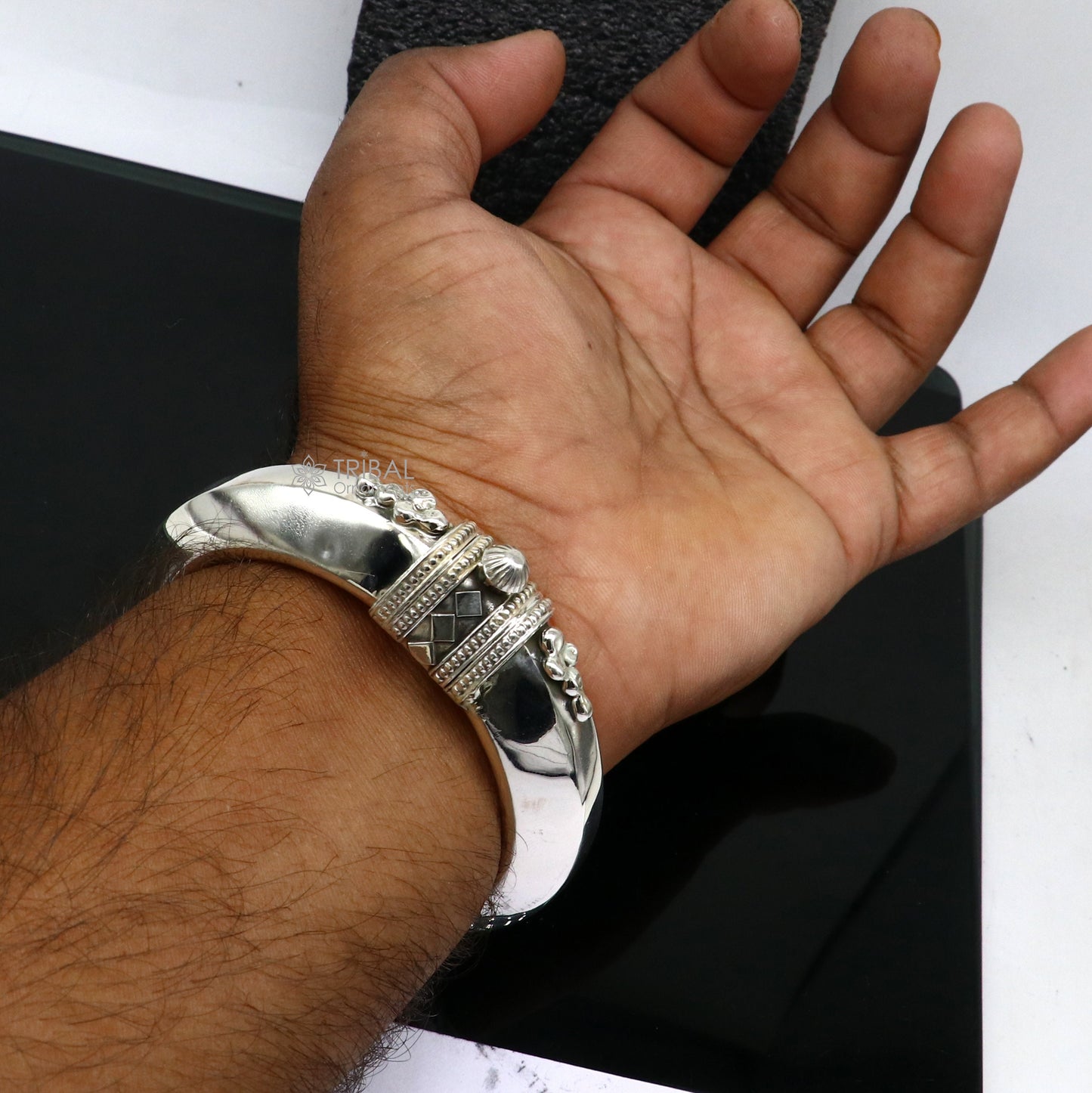 925 sterling silver vintage plain design handmade bangle bracelet kada cuff bracelet ethnic Banjara jewelry nsk0732 - TRIBAL ORNAMENTS