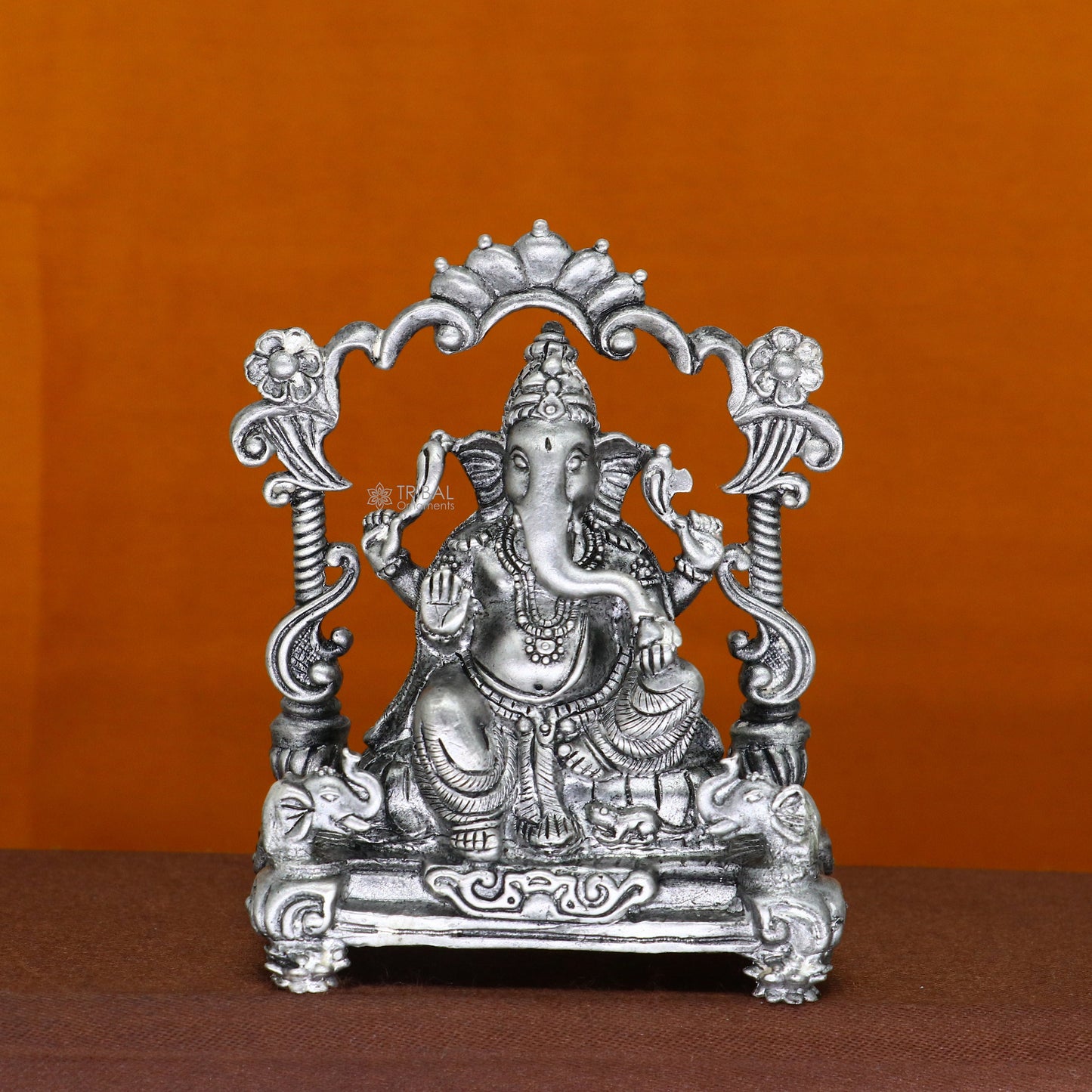 2.9" 925 Sterling silver handmade Idol lord Ganesh statue, Lord Ganesha known for his wisdom, ability to remove obstacles diwali gift art699 - TRIBAL ORNAMENTS