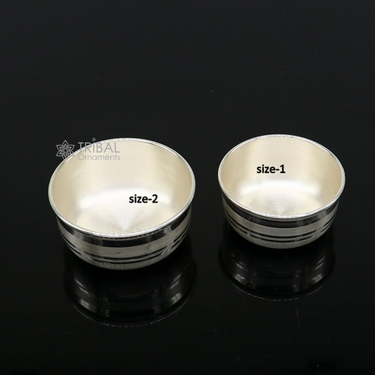 999 fine solid silver handmade small puja bowl temple puja, pure silver utensils, silver pooja utensils, temple accessories india sv276 - TRIBAL ORNAMENTS