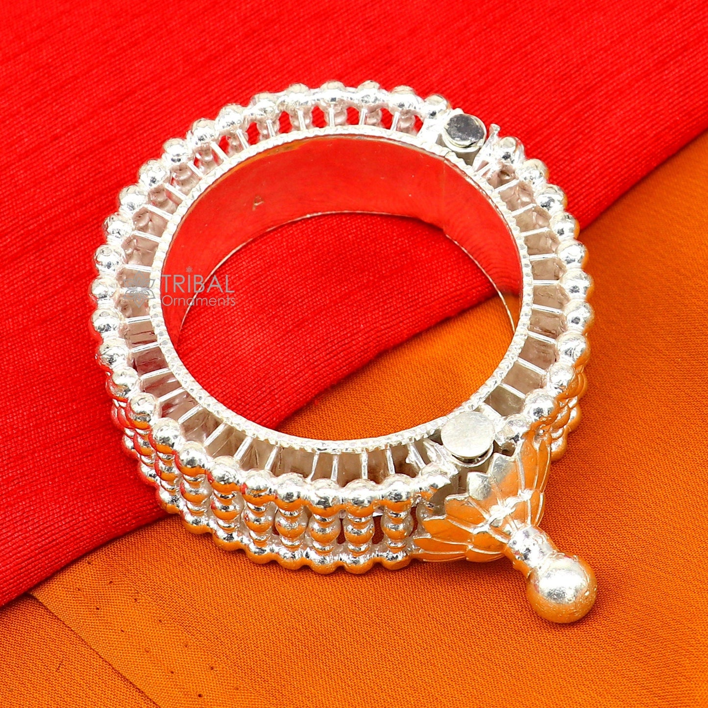 Indian Traditional cultural design trendy 925 sterling silver handmade cuff kada bracelet amazing vintage design brides bangle cuff185 - TRIBAL ORNAMENTS