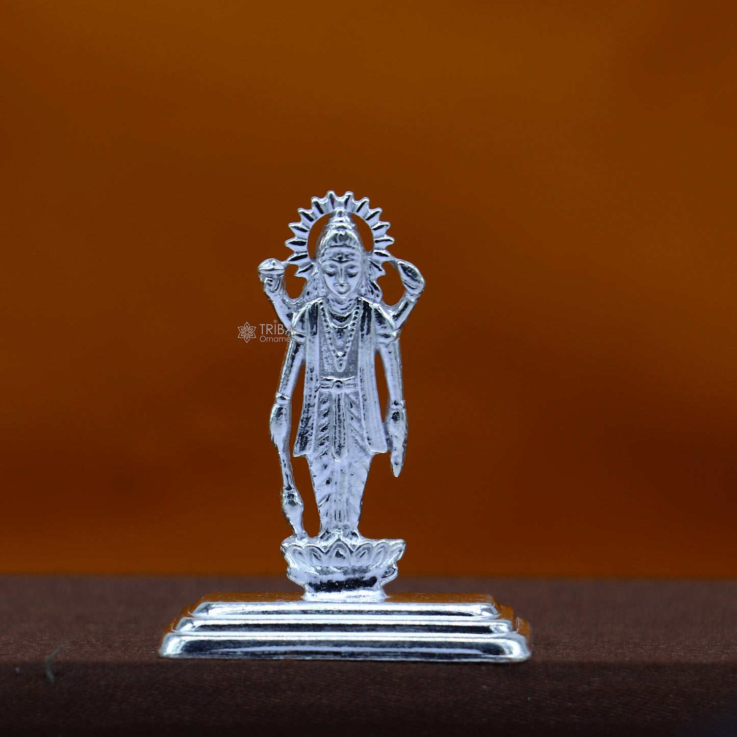 Divine sterling silver handmade Lord Vishnu Standing statue or Narayana figurine Murti , amazing Stunning puja worshipping figurine art664 - TRIBAL ORNAMENTS