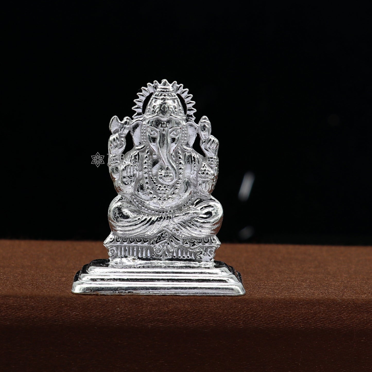 925 Sterling silver Lord Ganesh Idol, Pooja Articles, Silver Idols Figurine, handcrafted Lord Ganesh statue Diwali puja gift art665 - TRIBAL ORNAMENTS