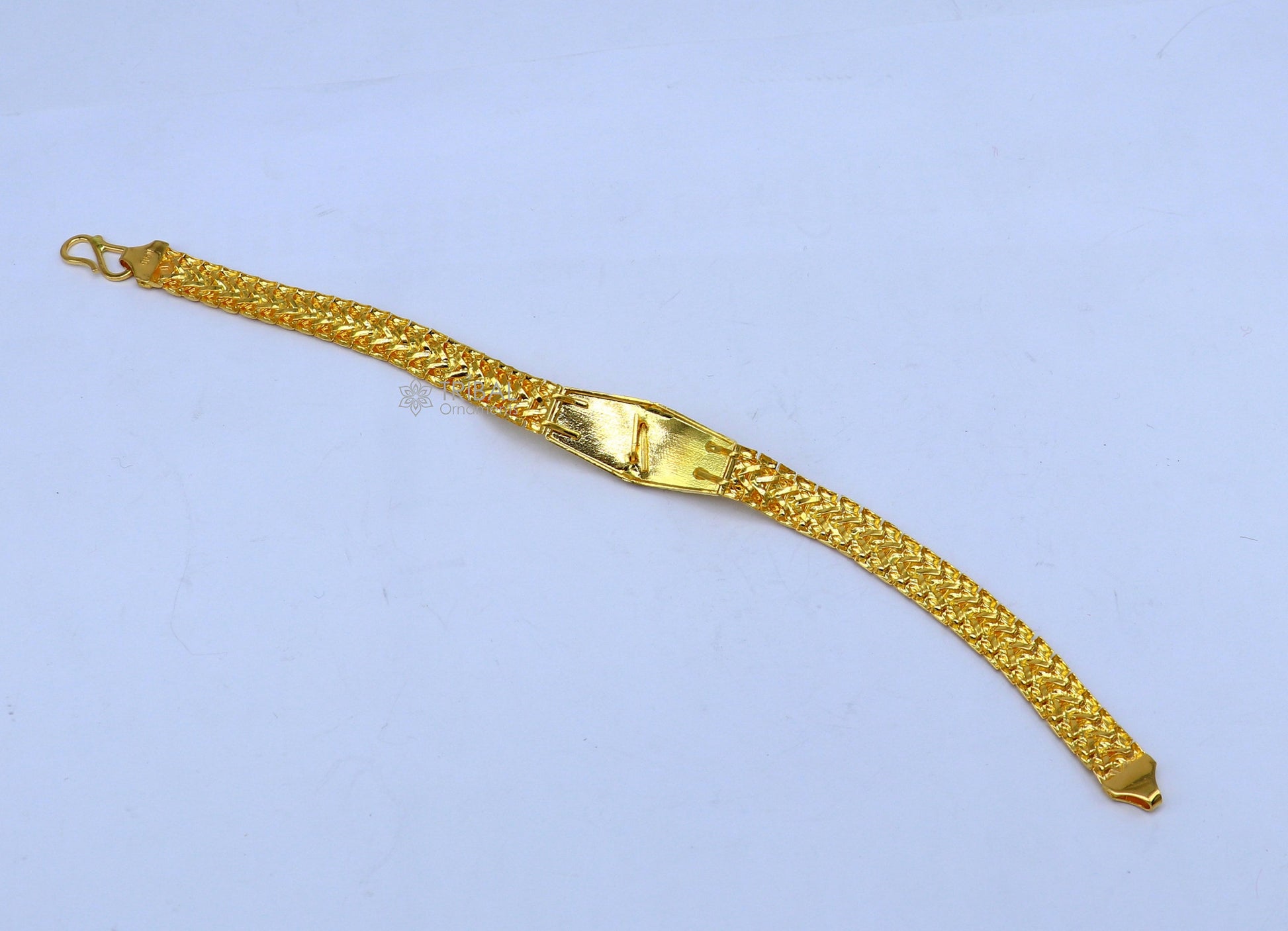 22kt yellow gold handmade unique chain lion bracelet unisex 91.6% gold purity stylish fancy bracelet jewelry best men's gifting gbr78 - TRIBAL ORNAMENTS