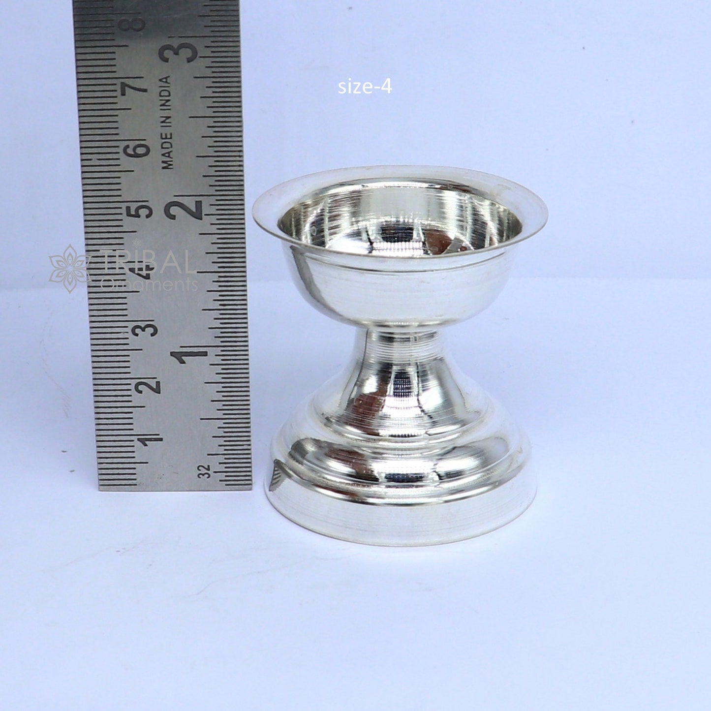 925 sterling silver handmade elegant oil lamp, silver home temple utensils, silver diya, deepak, silver deepam, silver puja article su1191 - TRIBAL ORNAMENTS