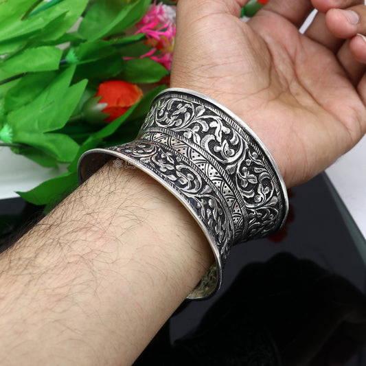 925 sterling silver adjustable tribal cuff bracelet, excellent wedding cuff bangle bracelet Tribal ethnic boho Navratri jewelry cuff190 - TRIBAL ORNAMENTS