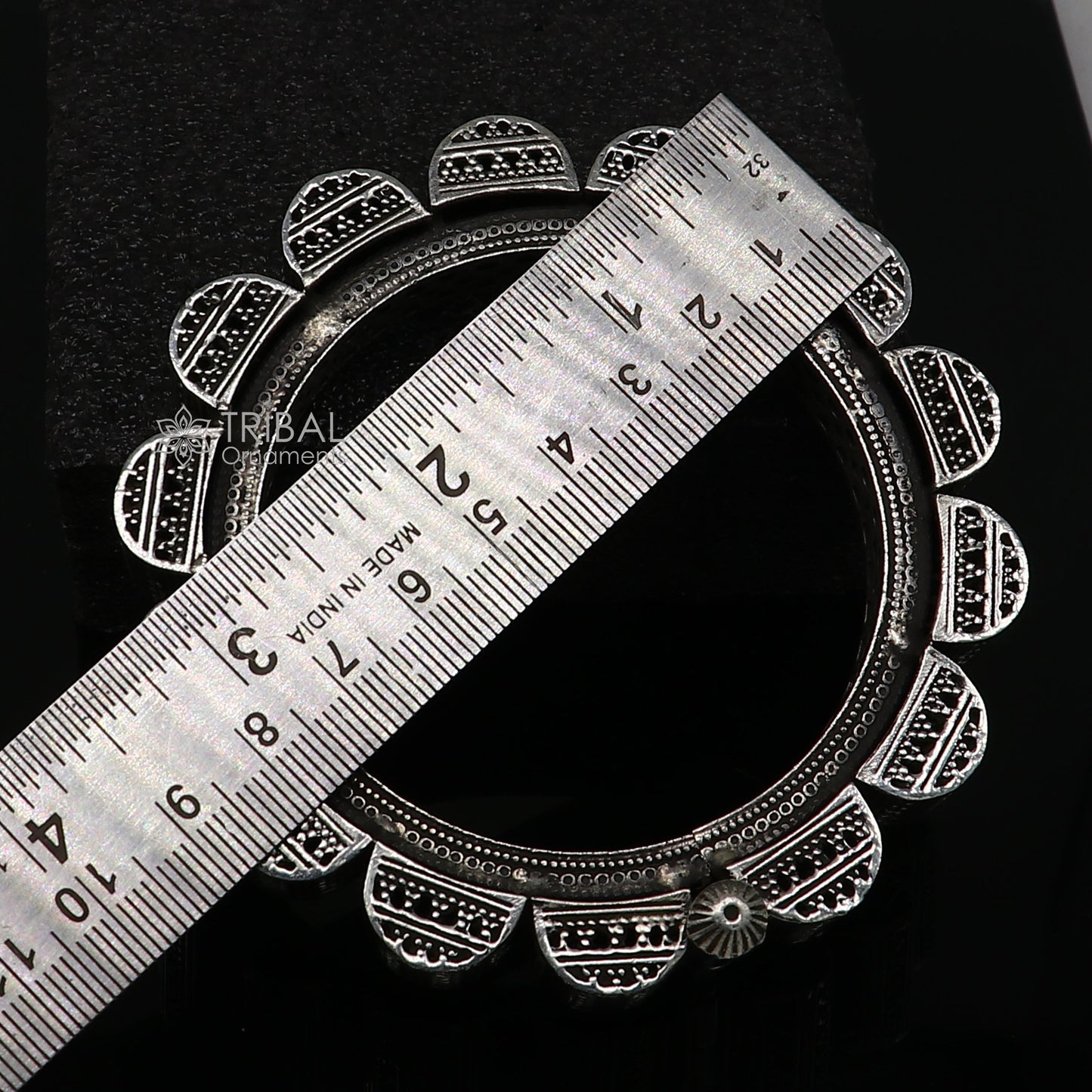 Vintage trendy style 925 sterling silver handmade unique tribal cultural bangle bracelet kada wedding tribal Navaratri dance jewelry nsk751 - TRIBAL ORNAMENTS
