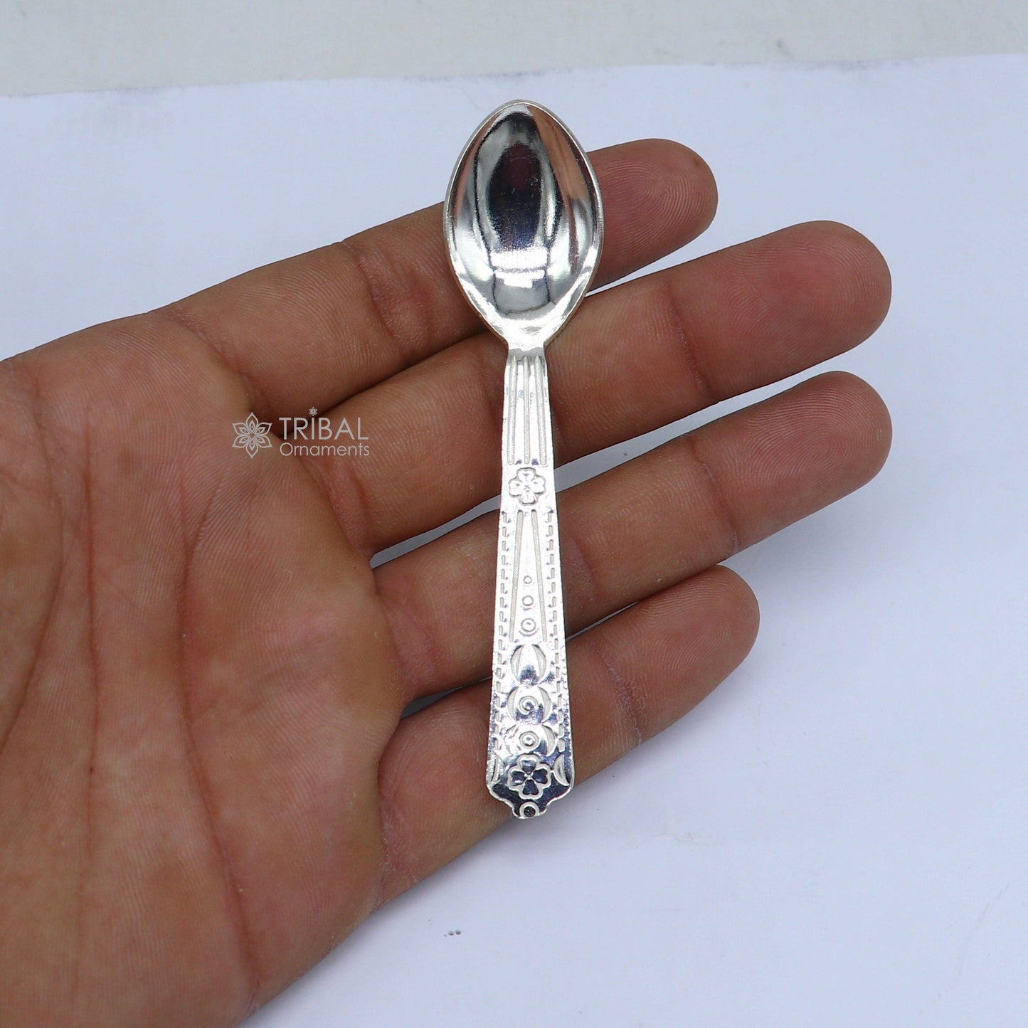 925 sterling silver handmade solid silver spoon for new born baby serving, silver has antibacterial properties, keep stay healthy sv282 - TRIBAL ORNAMENTS