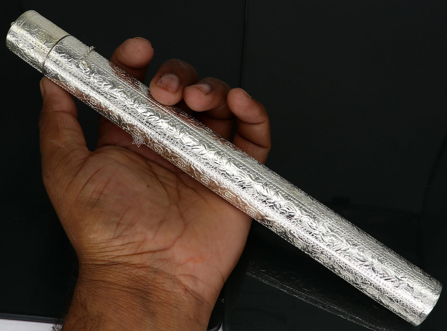 10" round shape design handmade 925 silver incense sticks box holder, Agarbatti box trinket box fabulous royal puja temple article su01194 - TRIBAL ORNAMENTS
