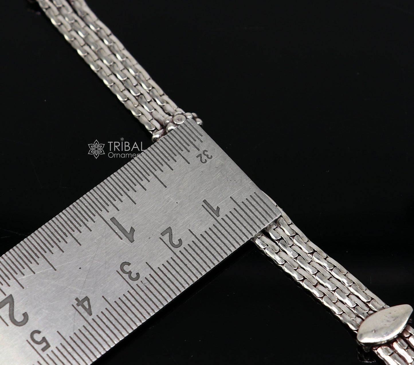Vintage designer 925 sterling silver handmade 3 line chain 8.5 inches customized bracelet, Amazing oxidized personalized gift sbr698 - TRIBAL ORNAMENTS