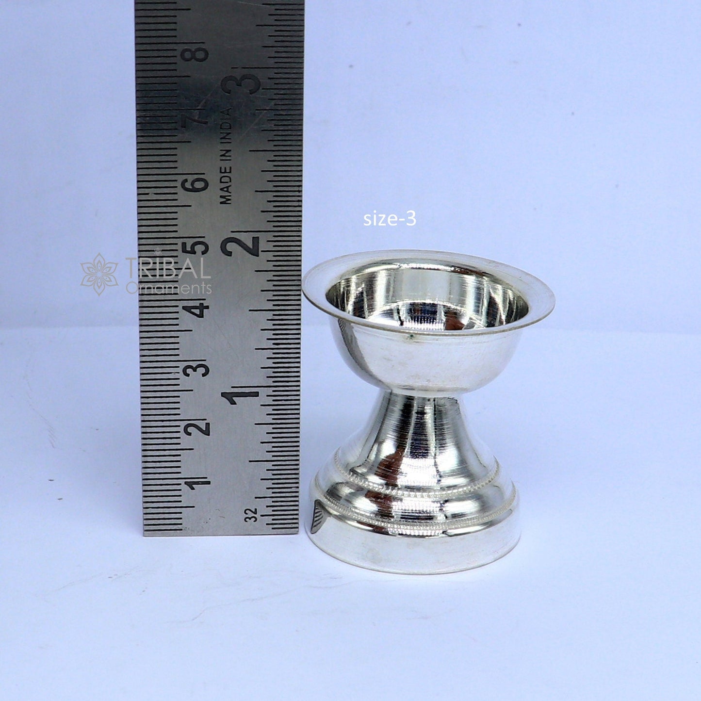925 sterling silver handmade elegant oil lamp, silver home temple utensils, silver diya, deepak, silver deepam, silver puja article su1191 - TRIBAL ORNAMENTS