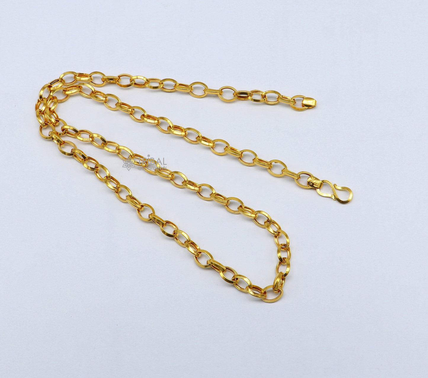22kt yellow gold handmade fabulous cable rolo chain unisex necklace jewelry best gifting chain from india best gifting jewelry gch589 - TRIBAL ORNAMENTS