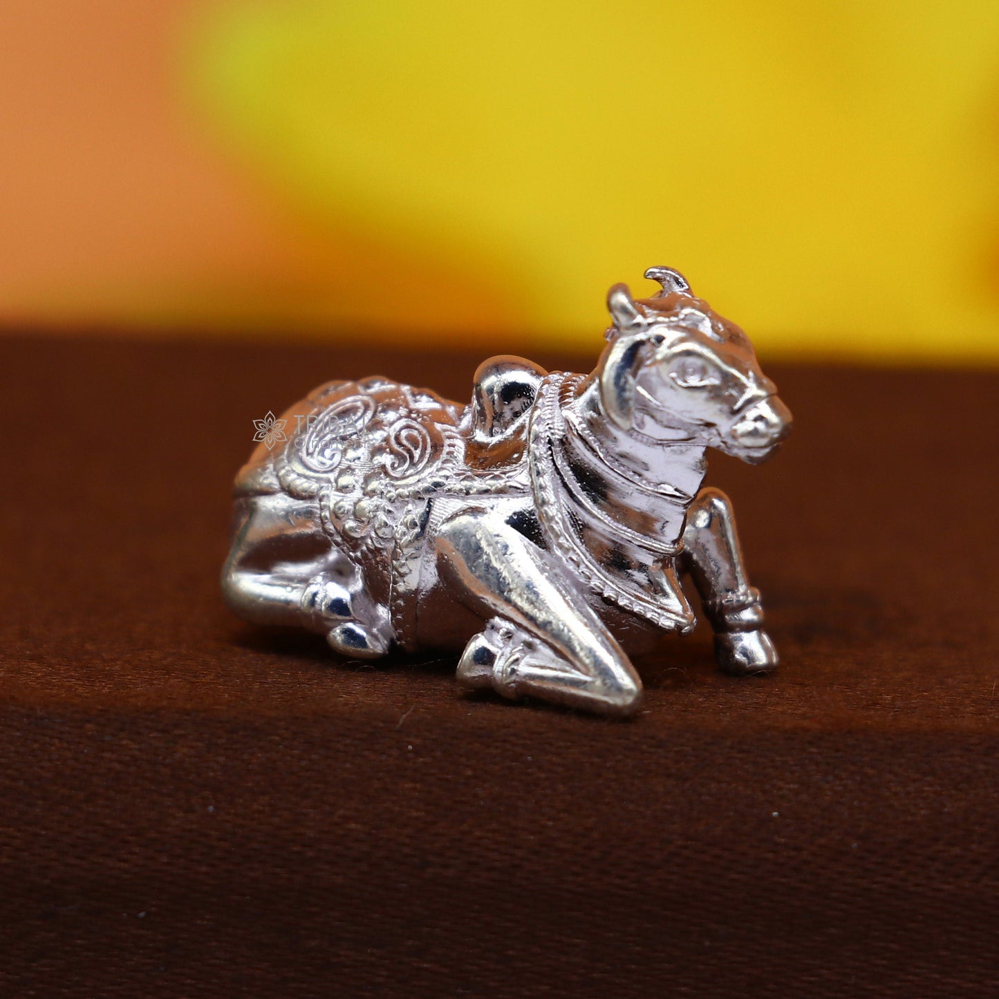925 Sterling silver idols Lord Shiva and goddess Parwati maa and nandi divine statue figurine, puja articles best gift silver article art724 - TRIBAL ORNAMENTS