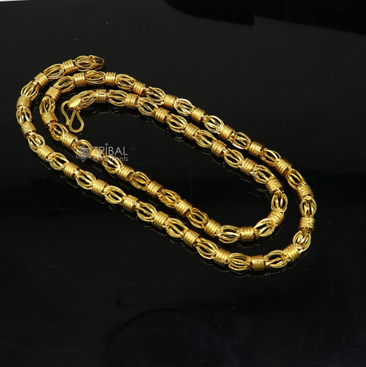 22kt yellow gold royal Handmade unique byzantine chain, fabulous customized men's chain, men's functional gifting chain necklace gch591 - TRIBAL ORNAMENTS