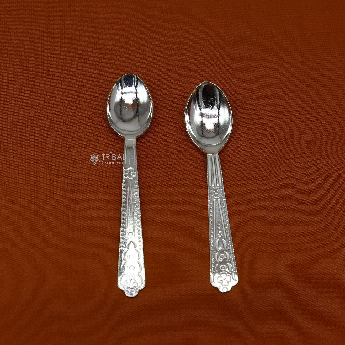 925 sterling silver handmade solid silver spoon for new born baby serving, silver has antibacterial properties, keep stay healthy sv282 - TRIBAL ORNAMENTS