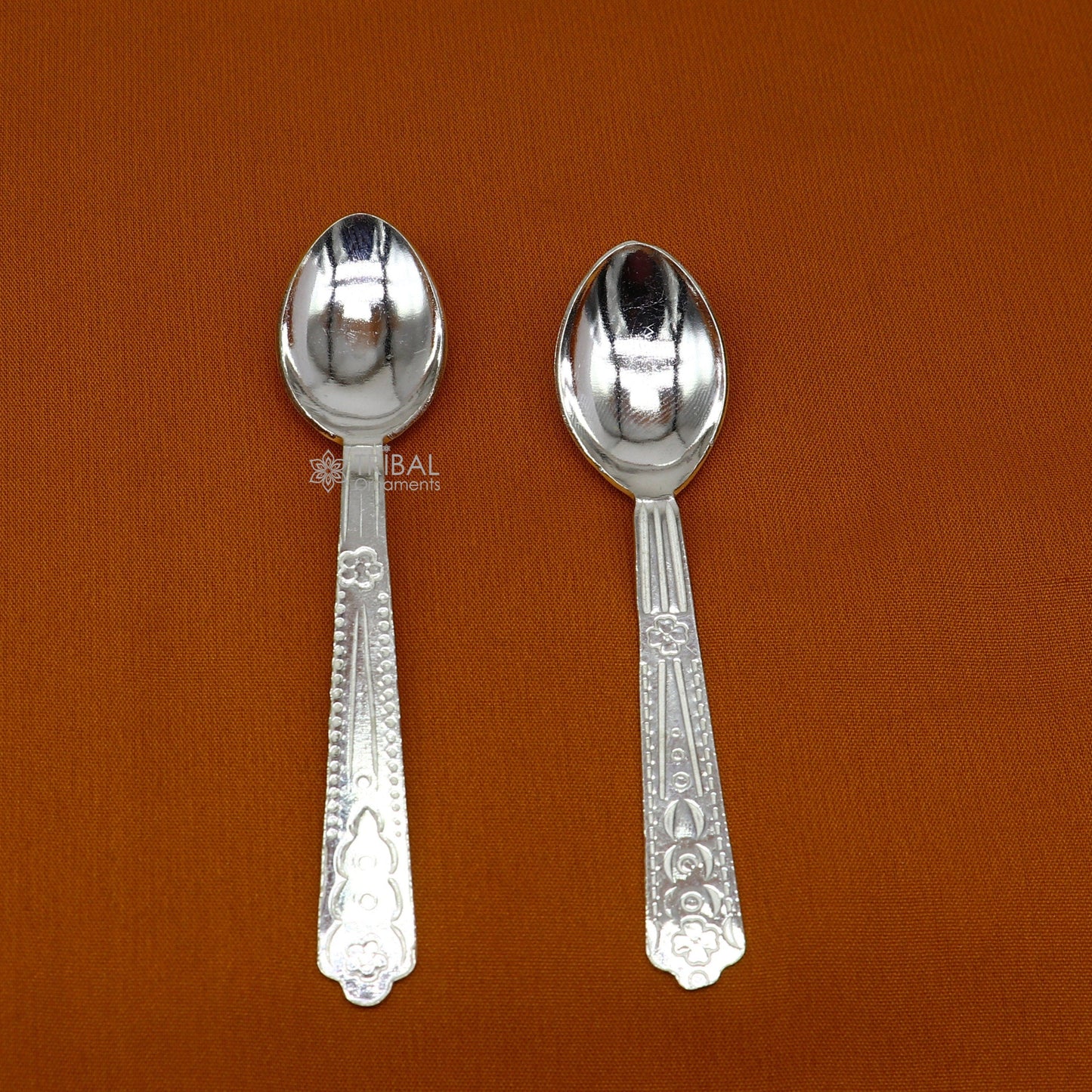 925 sterling silver handmade solid silver spoon for new born baby serving, silver has antibacterial properties, keep stay healthy sv282 - TRIBAL ORNAMENTS