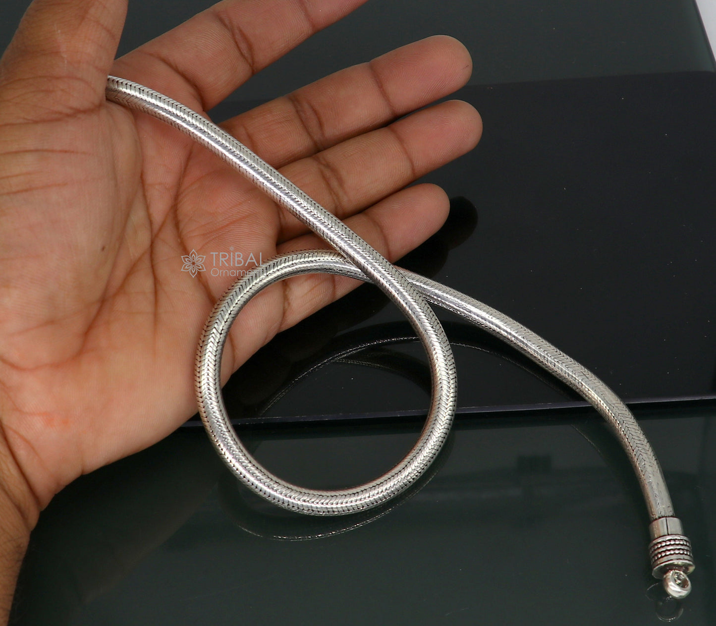 6mm 20" solid 925 sterling silver handmade snake chain, pendant chain Amazing unique necklace vintage stylish heavy chain jewelry ch0566 - TRIBAL ORNAMENTS