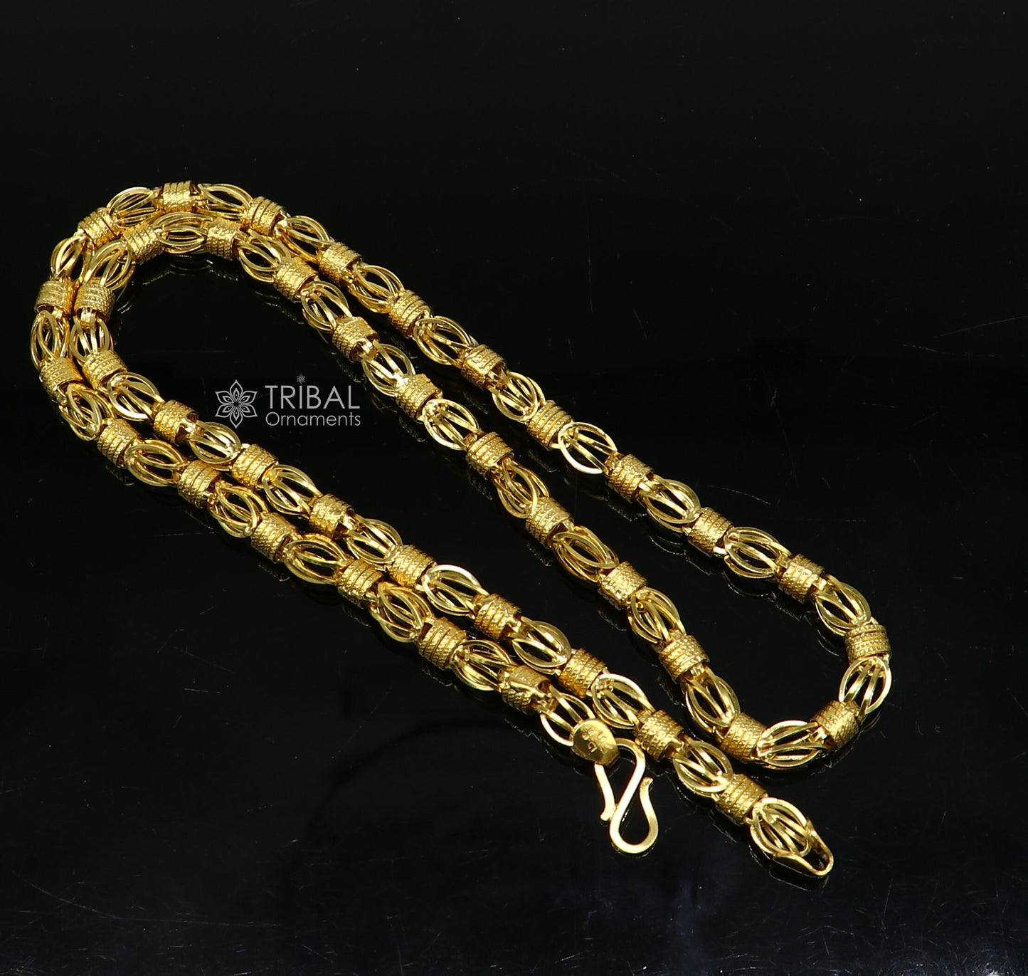 22kt yellow gold royal Handmade unique byzantine chain, fabulous customized men's chain, men's functional gifting chain necklace gch591 - TRIBAL ORNAMENTS