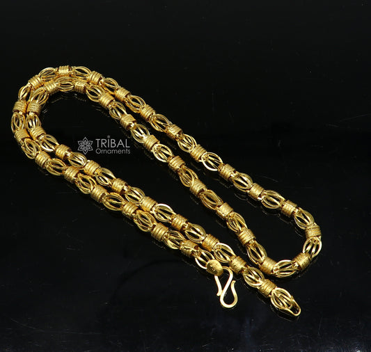 22kt yellow gold royal Handmade unique byzantine chain, fabulous customized men's chain, men's functional gifting chain necklace gch591 - TRIBAL ORNAMENTS