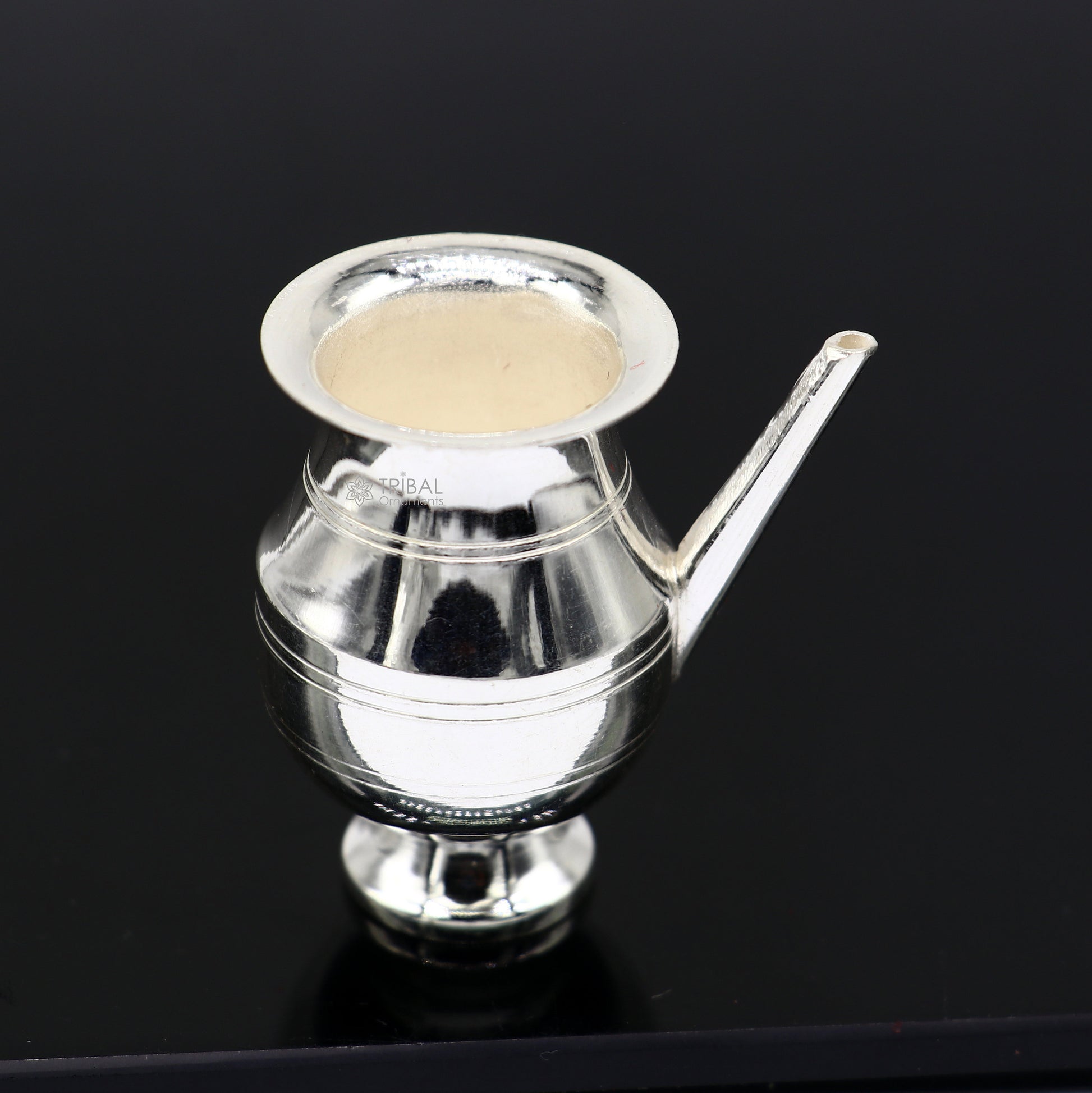 925 Solid sterling silver handmade small karwa chauth Kalash or pot, unique silver puja article, water or milk shiva Abhishek kalash su1201 - TRIBAL ORNAMENTS
