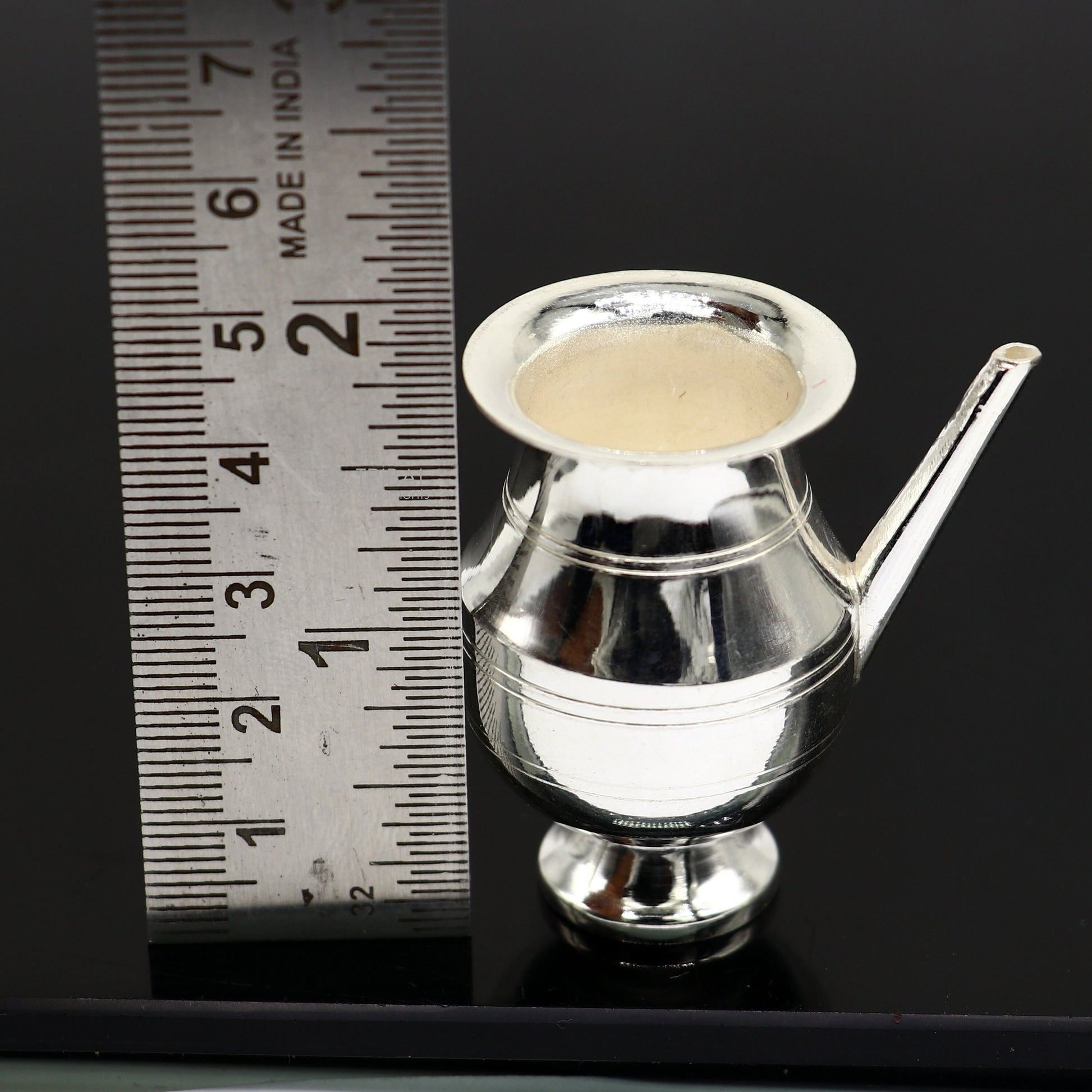 925 Solid sterling silver handmade small karwa chauth Kalash or pot, unique silver puja article, water or milk shiva Abhishek kalash su1201 - TRIBAL ORNAMENTS